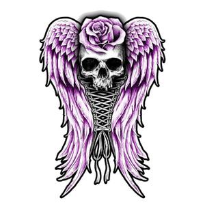 183027-stickers-lethal-threat-corset-skull-purple-60x80-mm